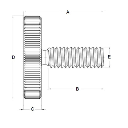 1054971 | THS042C-010-K-3-N --- Thumb Screws - 8-32 UNC -4.17mm- 9.53x15.88 mm - Stainless Steel 303/304 (Similar to A2, 18-8) HRB80