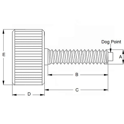 1079014 | THS079C-032-K-CS-DP --- Thumb Screws - 5/16-18 UNC -7.94mm- 31.75  - Steel