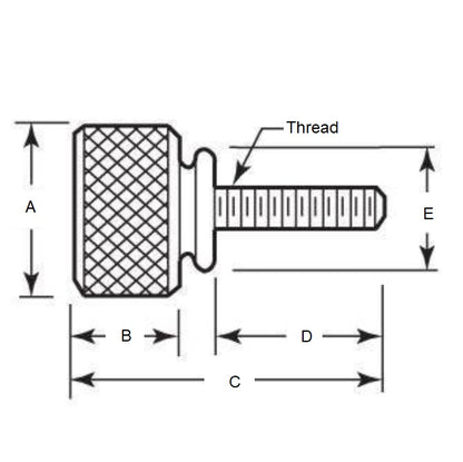1054973 | THS042C-010-K-SS-WF --- Thumb Screws - 8-32 UNC -4.17mm- 9.53x17.46 mm - Stainless Steel