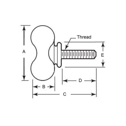 1072240 | THS064C-019-W-CS-WF --- Thumb Screws - 1/4-20 UNC -6.35mm- 19.05x39.69 mm - Malleable Iron