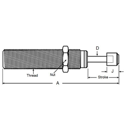 1159093 | ACE118RS --- Full Threaded Shock Absorbers - 48.51 mm 1.3/8-12 UNF - 34.93mm - 188.98 mm