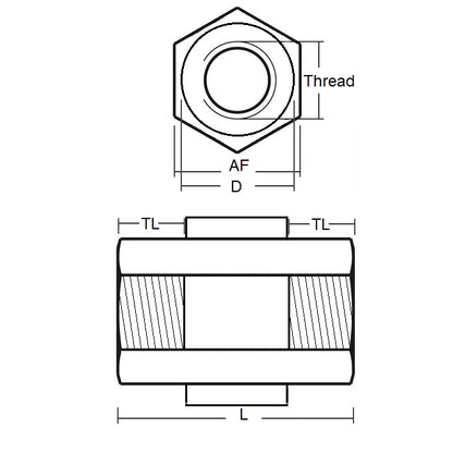 1065382 | SHX-B-0600-08-020-N-PK5 (5 Pcs) --- PCB Spacers - 6x7.7x12 mm - Nylon Polyamide 6/6