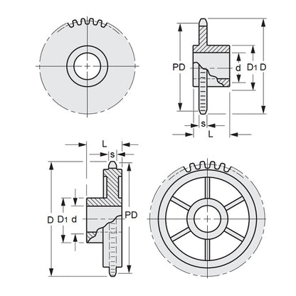 1151750 | SP1-031-015B-040-060-AB --- Roller Chain Sprockets - 40 tooth - 39.67x9.5 mm - Acetal