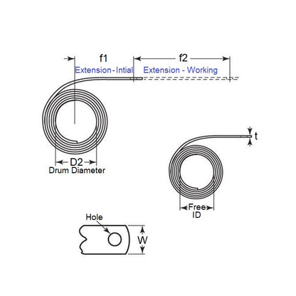 1038235 | CFS-0010-0406-064-S1 (10 Pcs) --- Constant Force Springs - 1 Newtons - 406.4x0.102 mm - Spring Steel Music Wire