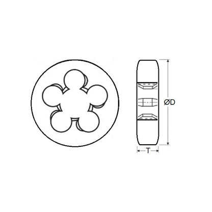 1038415 | DBT-019F --- Threading Tools - 1-72 UNF -1.85mm- 0.353 mm / 72 TPI - Button - Carbon Steel