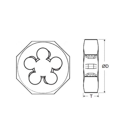 1049054 | DNT-032C-16 (2 Pcs) --- Threading Tools - 5-40 UNC -3.18mm- 0.635 mm / 40 TPI - Nut - Carbon Steel