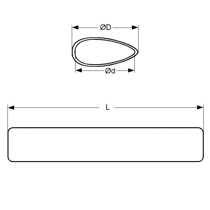 1073973 | 0T-0064-STLN-AL-0880 --- Streamline Tube - 6.35x3.25 mm - 880  - Aluminium
