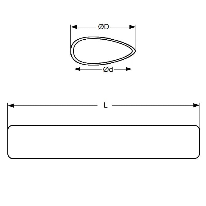 1074553 | 0T-0066-STLN-BR-0300 --- Streamline Tube - 6.6 mm - 3.5 - 300 mm - Brass