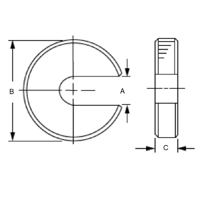 1104520 | W0135-C-C --- C Washers - 13.49x50.8x9.53 mm - Carbon Spring Steel Self Finish