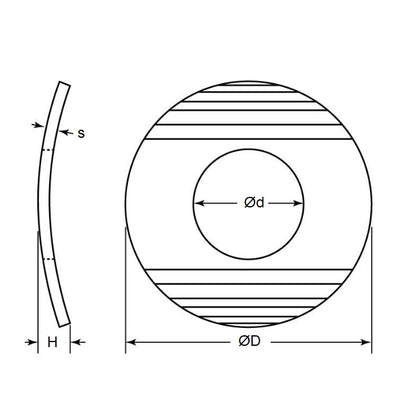 1053851 | W0040-T-008-008-WC-Z (100 Pcs) --- Spring Washers - 4x8x0.8 mm - Spring Steel HRC 43-50