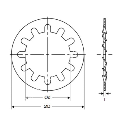 1041794 | W0025-LI-006-004-C (10 Pcs) --- Lock Washers - 2.5x5.5x0.4 mm