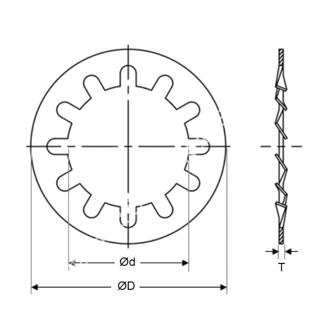 1071317 | W0064-LI-012-007-CZ (100 Pcs) --- Lock Washers - 6.35x12.1x0.7 mm