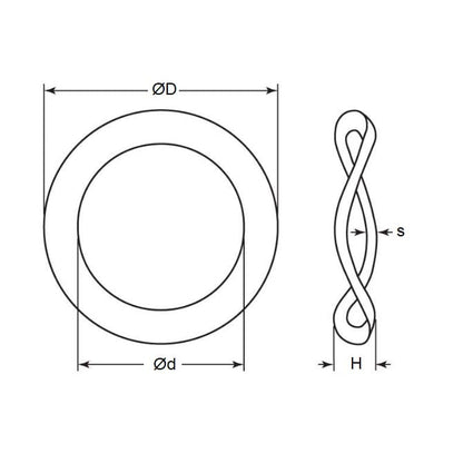 1079801 | W0079-T-016-013-W3-C (20 Pcs) --- Spring Washers - 7.94x15.24x1.32 mm - Carbon Spring Steel Self Finish