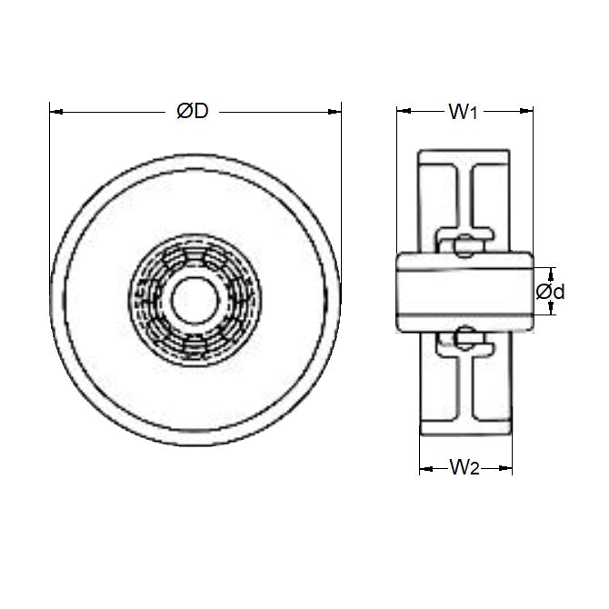 1159080 | WH-048-079-159-P-GL (25 Pcs) --- Skate Conveyor Wheels - 48.3 15.90 / 23.80 7.938 mm - Acetal