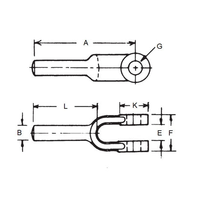 1199603 | YE-20RS --- Blank Yoke Ends - 152.4x25.4x26.99 mm