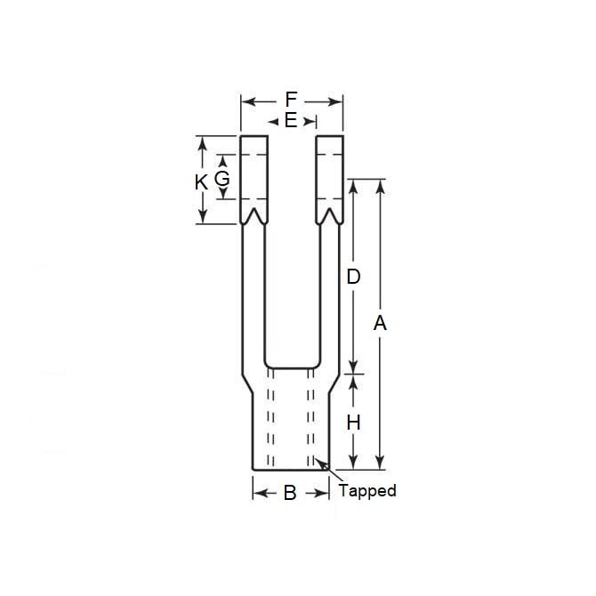 1174911 | YE-5RS --- Threaded Yoke Ends - 73.03x18.26x12.7 mm