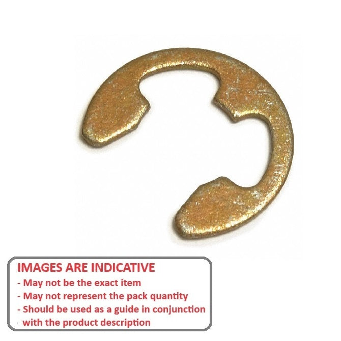 1050858 | ECL-0029-0040A-CZ (5 Pcs) --- E-Clips Retaining Rings - 3.97x2.95x0.64 mm - Carbon Steel Zinc Plated