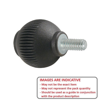 1072396 | KM064C-025-NGL (10 Pcs) --- Ball Knobs - 1/4-20 UNC -6.35mm- 24.89x30 mm - Steel