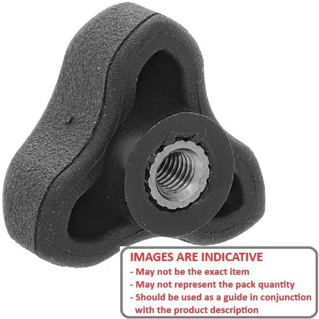1059419 | KF048F-030-3L-SFT --- Lobe Knobs - 10-32 UNF - 4.76mm - 29.97x14 mm - Zinc Plated Brass