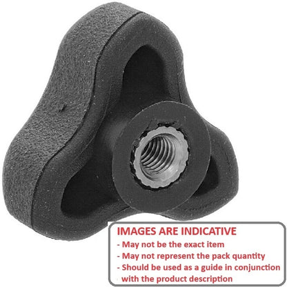 1072662 | KF064C-030-3L-SFT --- Lobe Knobs - 1/4-20 UNC - 6.35mm - 29.97x14 mm - Zinc Plated Brass