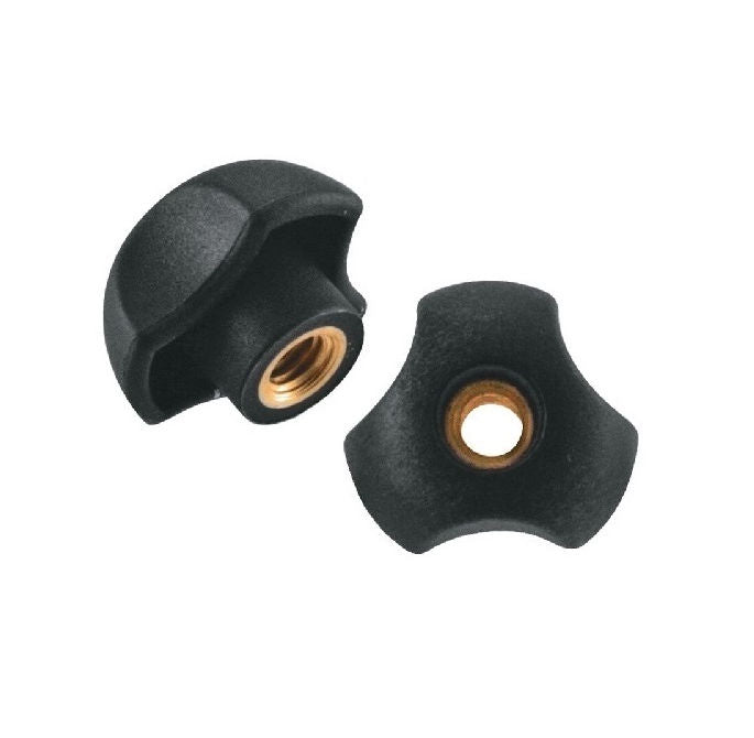 1072387 | KF064C-025-3L-P (5 Pcs) --- Lobe Knobs - 1/4-20 UNC -6.35mm- 24.89x10.9 mm - Brass