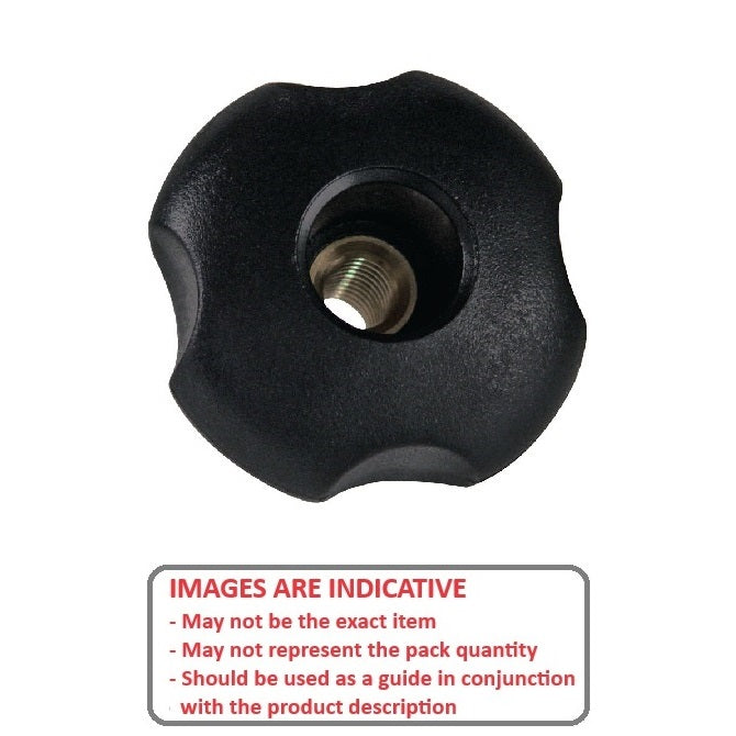 1059332 | KF048F-020-4L-P --- Lobe Knobs - 10-32 UNF - 4.76mm - 20.07x7.1 mm - Brass
