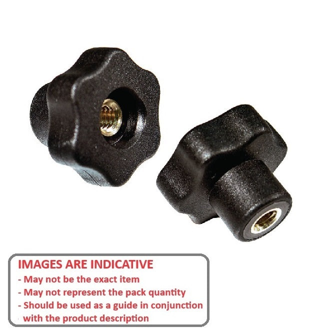 1072656 | KF064C-030-6L-PBR --- Lobe Knobs - 1/4-20 UNC -6.35mm- 29.97x9.5 mm - Brass