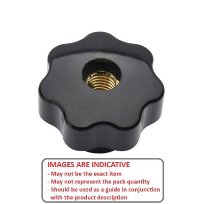 1226832 | KF120M-050-7L-P --- Lobe Knobs - M12 -12x1.75mm- 50x25 mm - Brass