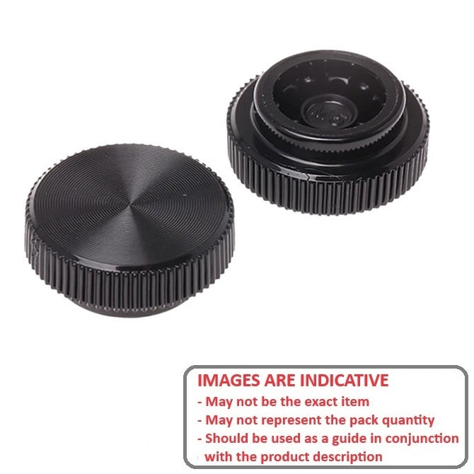 1043477 | KM029-008-KNU-B (10 Pcs) --- Thumb Knobs - 4-40, 4-56 -2.85mm- - Use Own Screw 7.94x4.4 mm - Plastic