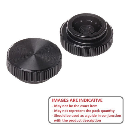 1043477 | KM029-008-KNU-B (10 Pcs) --- Thumb Knobs - 4-40, 4-56 -2.85mm- - Use Own Screw 7.94x4.4 mm - Plastic