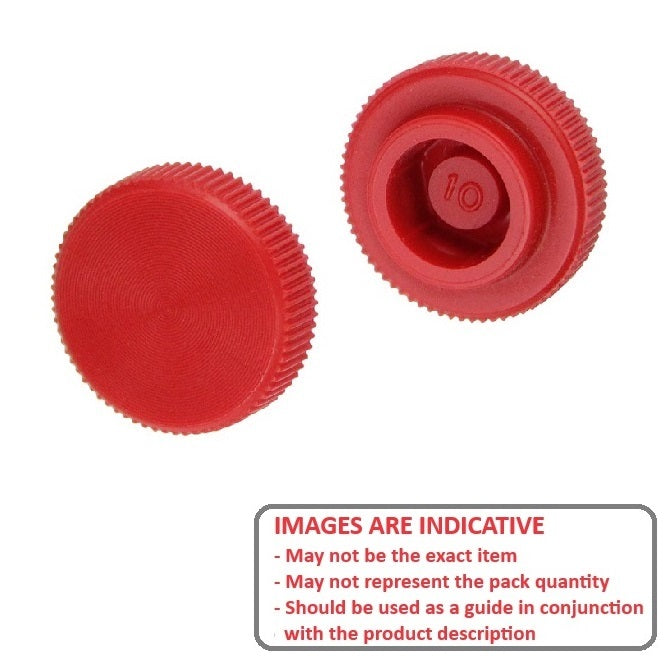 1043479 | KM029-008-KNU-R (10 Pcs) --- Thumb Knobs - 4-40, 4-56 -2.85mm- - Use Own Screw 7.94x4.4 mm - Plastic