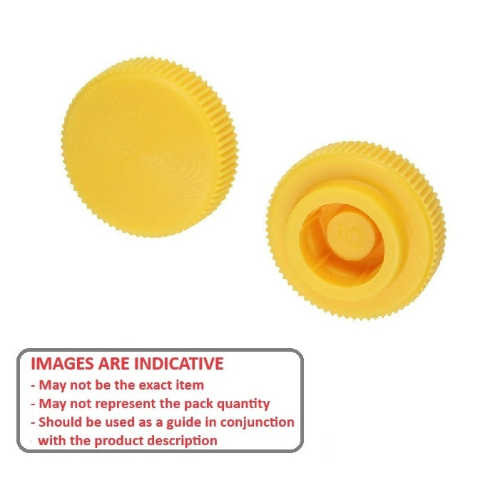 1067157 | KM060M-019-KNU-Y (10 Pcs) --- Thumb Knobs - M6 -6.00mm- - Use Own Screw 19x7.6 mm - Plastic