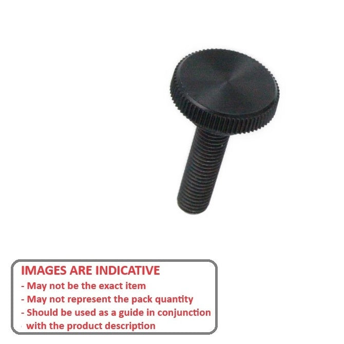 1043296 | KM029C-008-0635-KNU-B --- Thumb Knobs - 4-40 UNC -2.85mm- 7.94x6.4 mm - Plastic with Insert