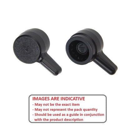 1072084 | KM064-017-L-B (10 Pcs) --- Thumb Knobs - 1/4 -6.35mm- - Use Own Screw 17.46x11.1 mm - Plastic