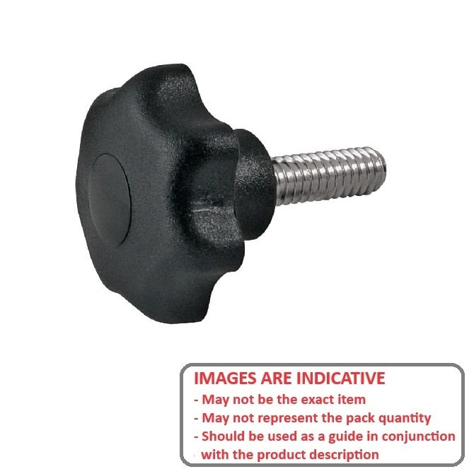1059352 | KM048F025-7L20-ST (5 Pcs) --- Lobe Knobs - 10-32 UNF -4.76mm- 25x20 mm - Plated Steel
