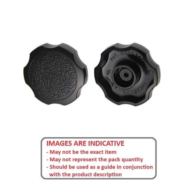 1088186 | KM095-038-ROS-B (5 Pcs) --- Thumb Knobs - 3/8 -9.53mm- - Use Own Screw 38.1x11.9 mm - Plastic