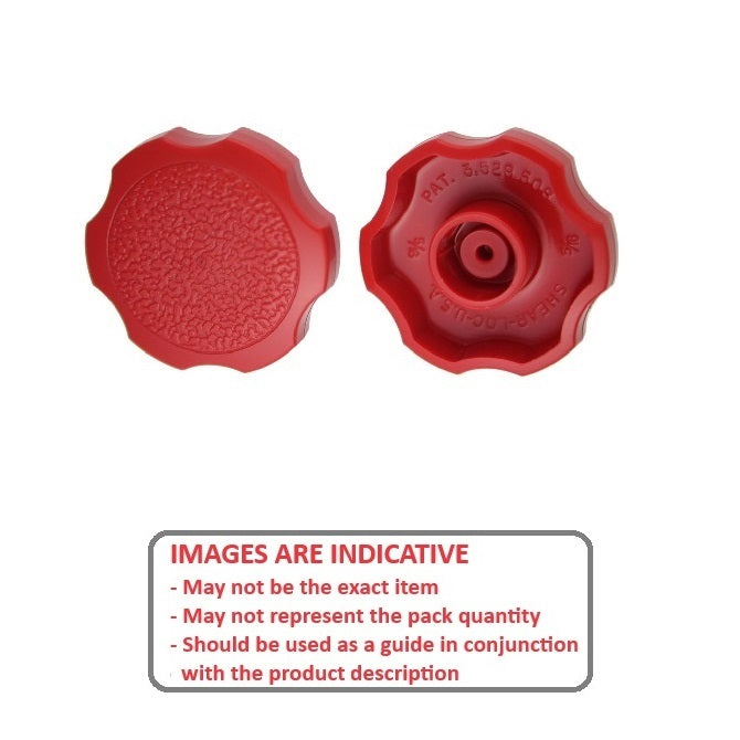 1072945 | KM064-038-ROS-R (15 Pcs) --- Thumb Knobs - 1/4 -6.35mm- - Use Own Screw 38.1x11.9 mm - Plastic
