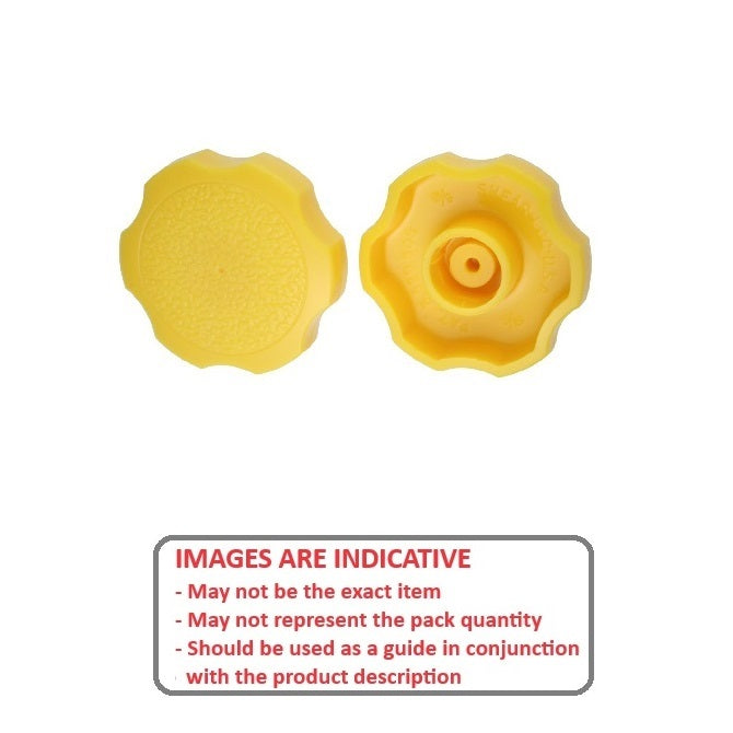 1092174 | KM100M-038-ROS-Y (10 Pcs) --- Thumb Knobs - M10 -10.00mm- - Use Own Screw 38x12.5 mm - Plastic