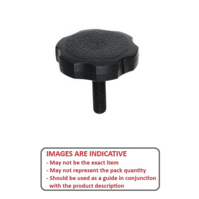 1072970 | KM064C-038-3810-ROS-G (5 Pcs) --- Thumb Knobs - 1/4-20 UNC -6.35mm- 38.1x38.1 mm - Plastic