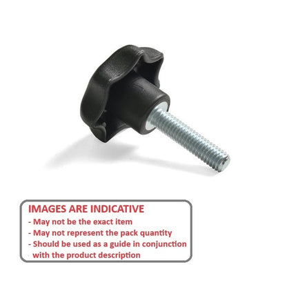 1067619 | KM060M-025-STR-PL --- Star Knobs - M6 -6x1mm- 25x20 mm - Plastic