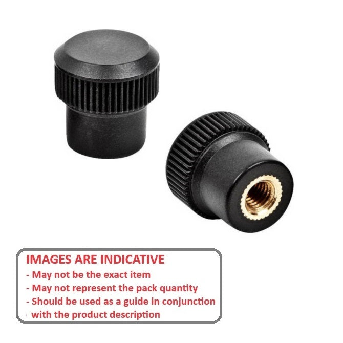 1067021 | KF060M-017-THM --- Thumb Knobs - M6 -6x1mm- 17x9 mm - Plastic