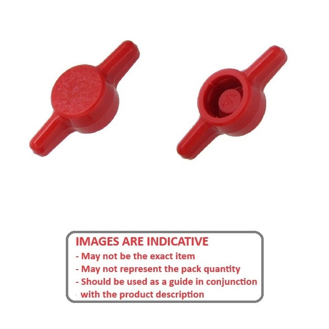 1062699 | KM050M-026-TEE-R (10 Pcs) --- Thumb Knobs - M5 -5mm- - Use Own Screw 26x6.6 mm - Plastic