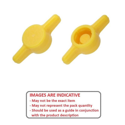 1072709 | KM064-032-TEE-Y (10 Pcs) --- Thumb Knobs - 1/4 -6.35mm- - Use Own Screw 31.75x7.9 mm - Plastic