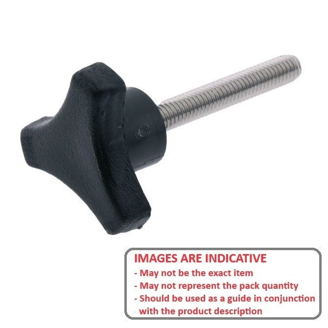 1072953 | KM064C-038-TRI-BHM --- Tri Knobs - 1/4-20 UNC -6.35mm- 38.1 mm - 14.3  - Plated Steel