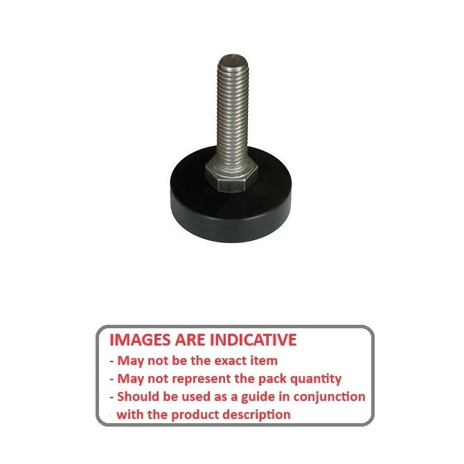1218011 | RAD5210-1 --- Levelling Studded Mounts - M10 -10x1.5mm- 30x9 mm - Polypropylene