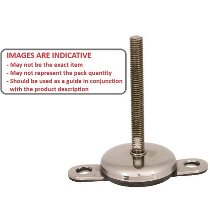 1102836 | MLM-127C-152-S4-AHY2 --- Levelling Studded Mounts - 1/2-13 UNC -12.7mm- 74.9x22.1 mm - Stainless Steel 304 Similar to A2, 18-8 HRB80
