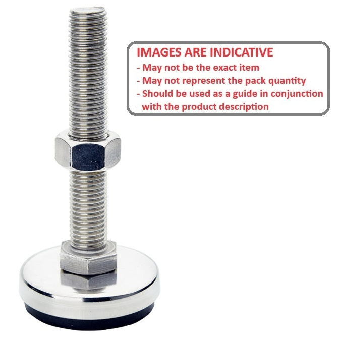 1082018 | MLM-080M-060-S4RP-I --- Levelling Studded Mounts - M8 -8x1.25mm- 40x22.5 mm - Stainless Steel 304 Similar to A2, 18-8 HRB80