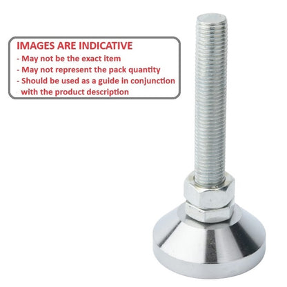 1082257 | MLM-080M-080-S4 --- Levelling Studded Mounts - M8 -8x1.25mm- 50x26.5 mm - Stainless Steel 304 Similar to A2, 18-8 HRB80