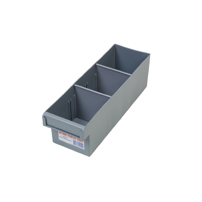1186413 | 1H-001 (12 Pcs) --- Grey Plastic Parts Boxes - 100x300x100 mm - Plastic