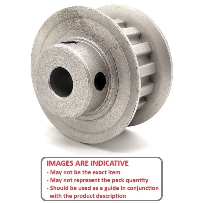 1091364 | P-050T-010-100FF-AS-N-040 --- Metric Timing Pulleys - 10 tooth - 10x4 mm - Aluminium with Steel Flanges